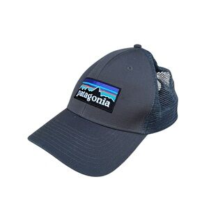 Patagonia Trucker Hat Logo Snap Back Navy One Size Fits All Outdoors Unisex EUC